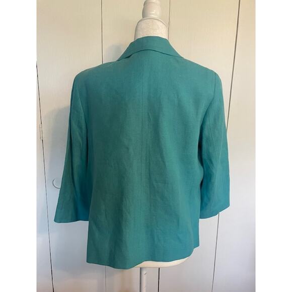 Talbots Size 16 Petite 100% Linen Jacket Teal NWT - Picture 3 of 6